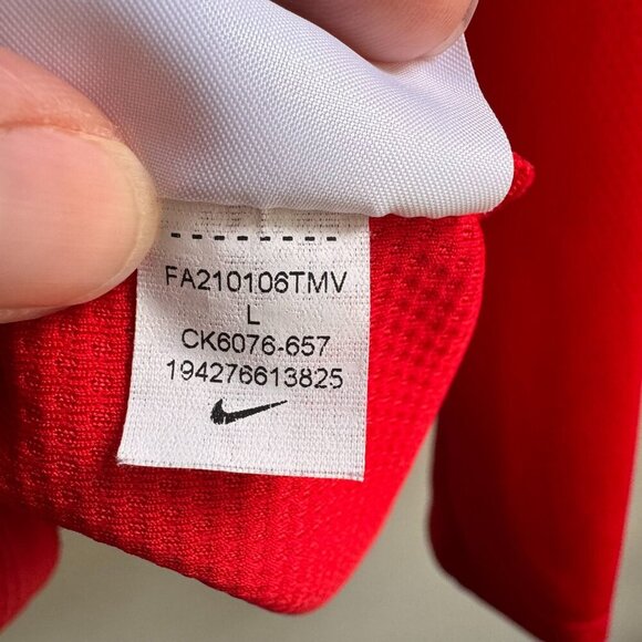 Nike Mens Essential Dri-Fit Pullover Jacket Size Large Red Golf CK6076 - Picture 3 of 6